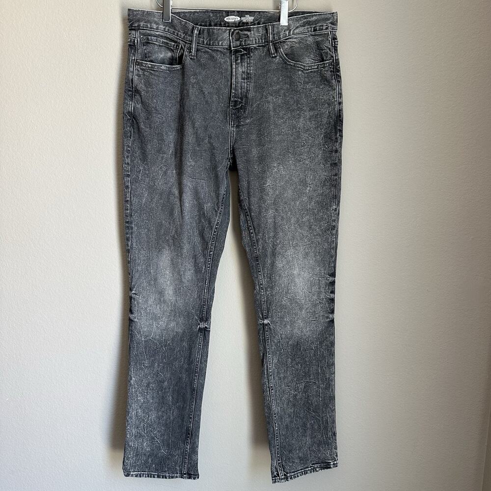 Old Navy Built in Flex Jeans Gray Acid Wash Size 34x32